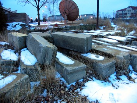 Van Dyke Drive-In Theatre - Screen Foundations - Photo From Water Winter Wonderland (newer photo)